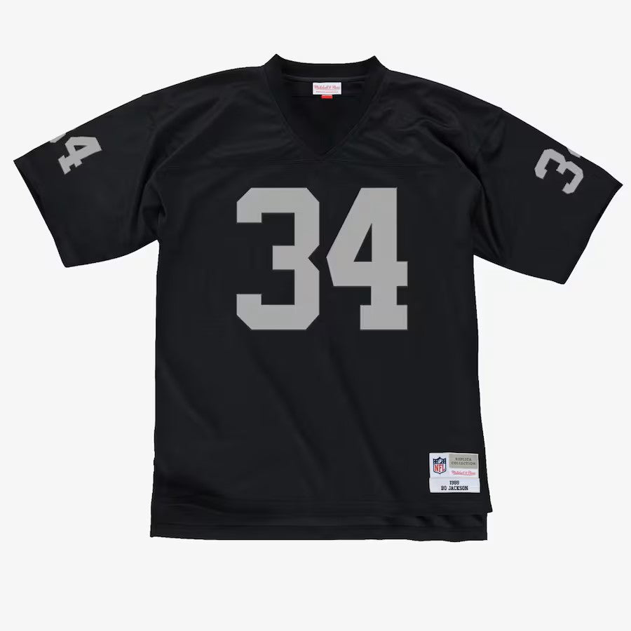 Bo Jackson Los Angeles Raiders NFL Mitchell & Ness Men Black Gridiron 1988 Legacy Replica Jersey product image 2, provided