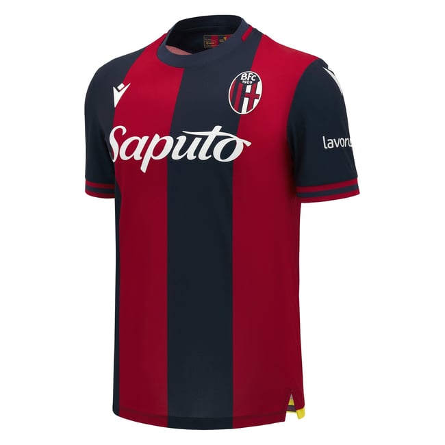 Bologna FC Serie A Macron Men Red 2024/25 Authentic Jersey product image 1, provided for visual reference and product detail
