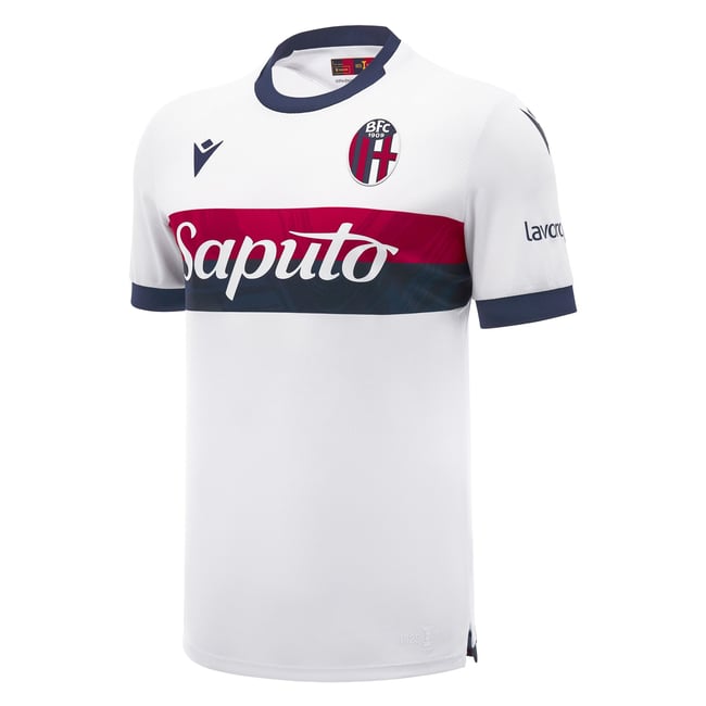 Bologna FC Serie A Macron Men White 2024/25 Authentic Jersey product image 1, provided for visual reference and product