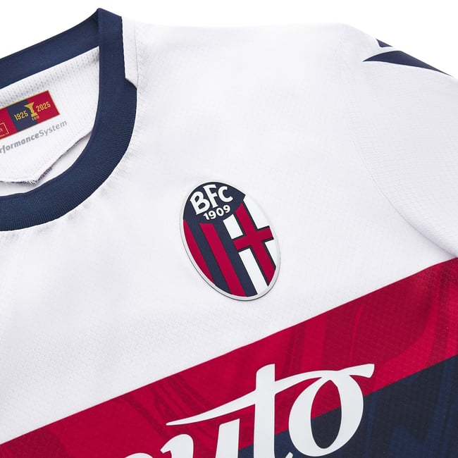 Bologna FC Serie A Macron Men White 2024/25 Authentic Jersey product image 3, provided for visual reference and product