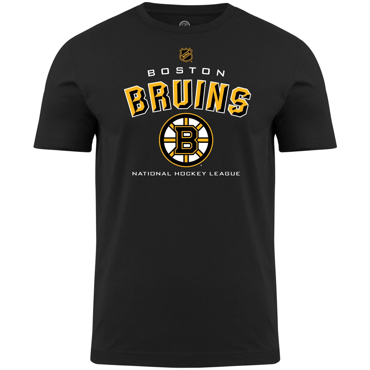 Boston Bruins NHL Bulletin Men Black Bevel T-Shirt product image 1, provided for visual reference and product detail review