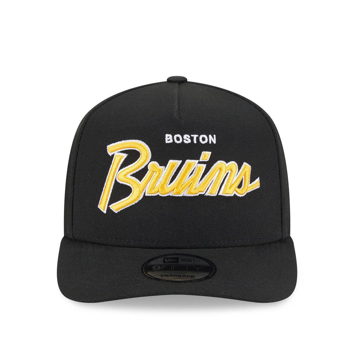 Boston Bruins NHL New Era Men Black 9FIfty Script A-Frame Snapback product image 4, provided for visual reference and
