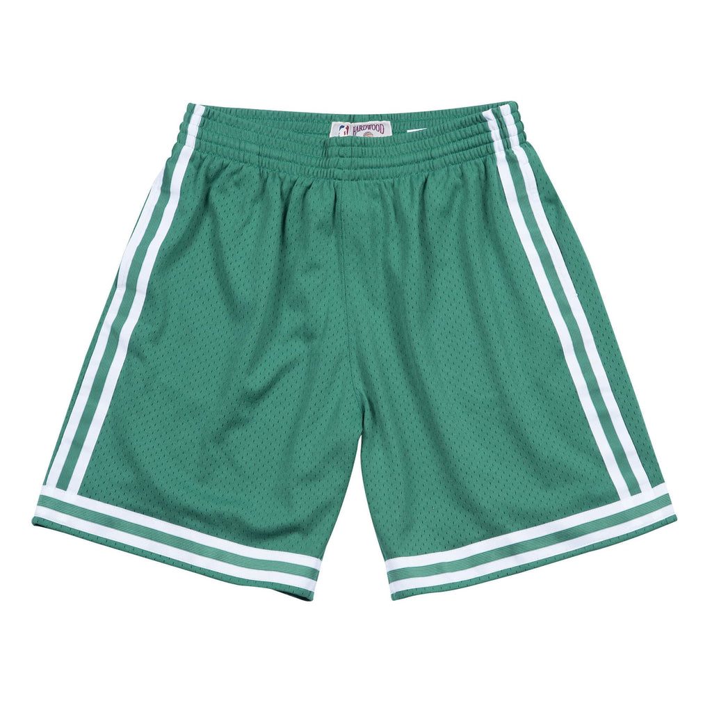 Boston Celtics NBA Mitchell & Ness Men Green 1985-86 Hardwood Classics Swingman Shorts product image 1, provided for visual