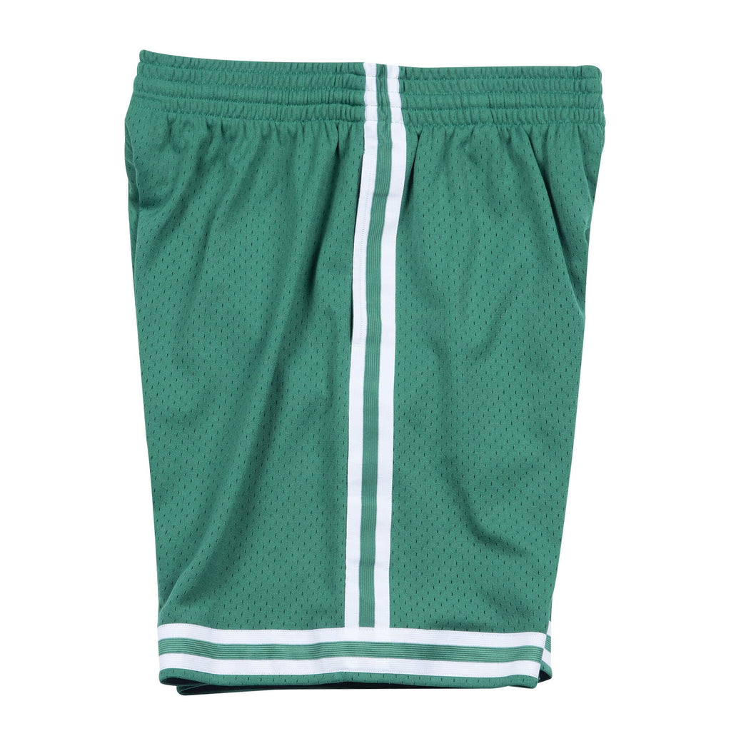 Boston Celtics NBA Mitchell & Ness Men Green 1985-86 Hardwood Classics Swingman Shorts product image 2, provided for visual