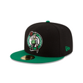 Boston Celtics NBA New Era Men Black/Green 59Fifty Two Tone Fitted Hat product image 1, provided for visual reference and