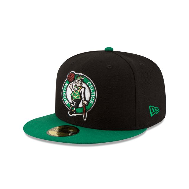 Boston Celtics NBA New Era Men Black/Green 59Fifty Two Tone Fitted Hat product image 1, provided for visual reference and