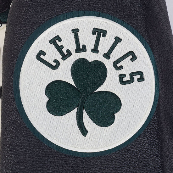 Boston Celtics NBA Pro Standard Men Eggshell/Black Modern Originals Rib Wool Varsity Jacket product image 5, provided for