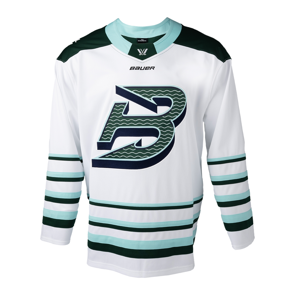 Boston Fleet PWHL Bauer Unisex White 2025 Replica Away Jersey product image 1, provided for visual reference and product