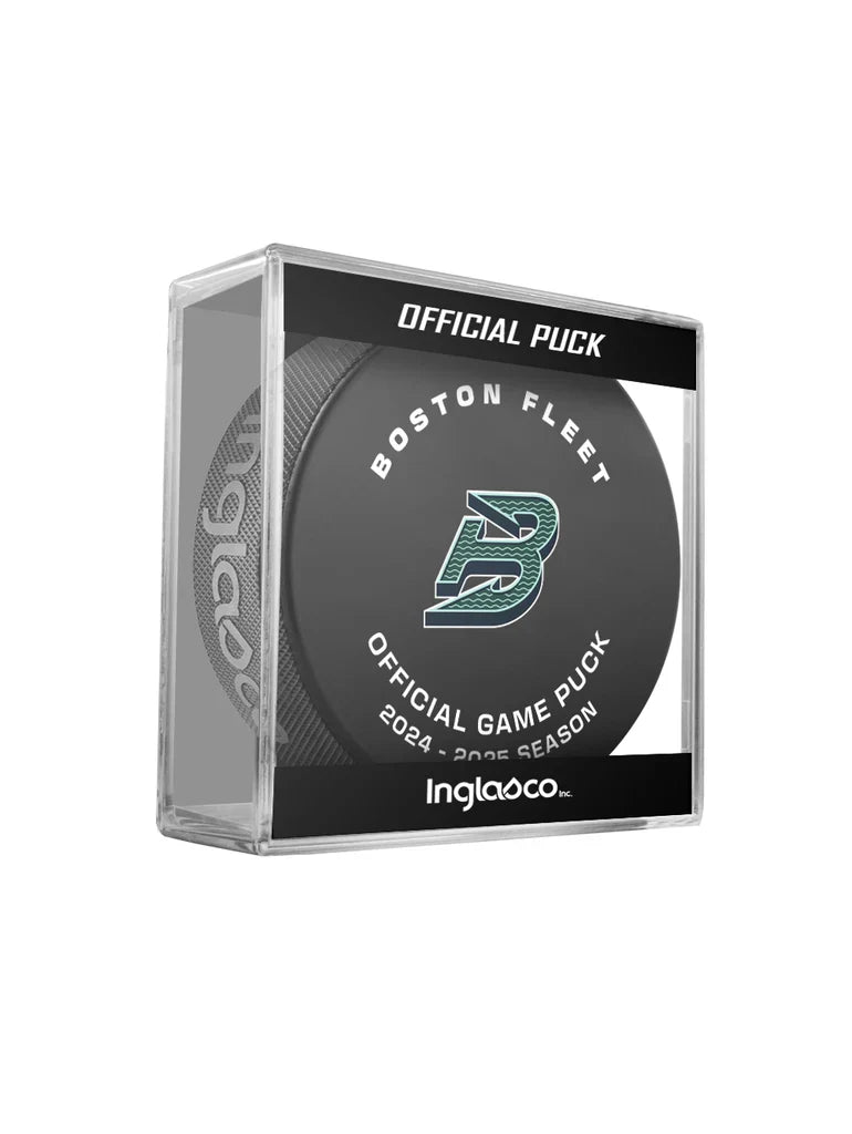 Boston Fleet PWHL Inglasco 2025-2026 Officially Licensed Game Hockey Puck product image 1, provided for visual reference and
