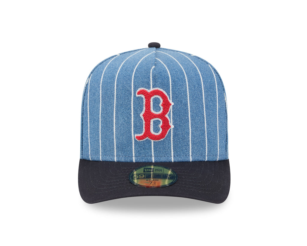 Boston Red Sox MLB New Era Men Light Blue/Black 59Fifty A-Frame Parallel Fitted Hat product image 3, provided for visual