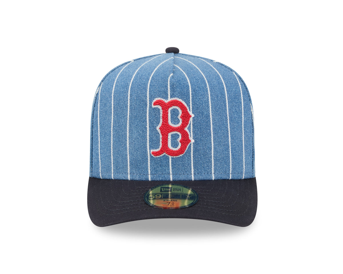 Boston Red Sox MLB New Era Men Light Blue/Black 59Fifty A-Frame Parallel Fitted Hat product image 3, provided for visual