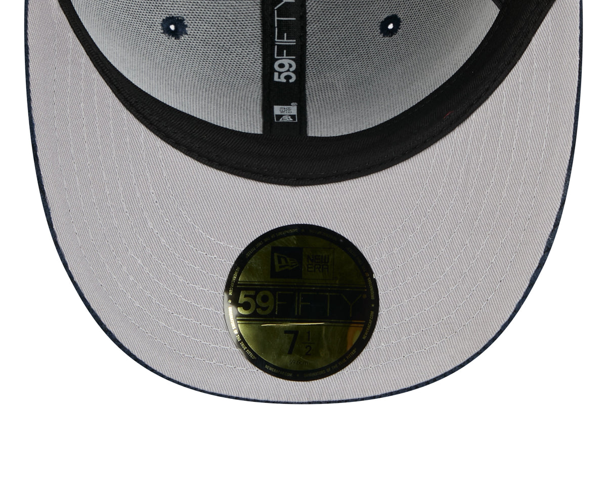 Boston Red Sox MLB New Era Men Navy 59Fifty Chenille Pop Fitted Hat product image 7, provided for visual reference and