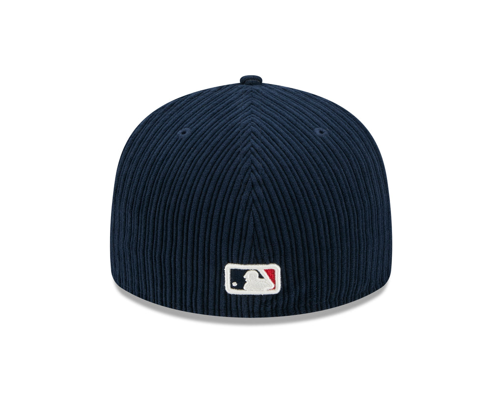 Boston Red Sox MLB New Era Men Navy 59Fifty Chenille Pop Fitted Hat product image 2, provided for visual reference and