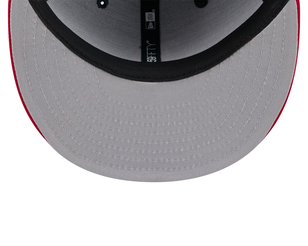Boston Red Sox MLB New Era Men Navy 59Fifty Two Tone Pinstripe Fitted Hat product image 7, provided for visual reference and