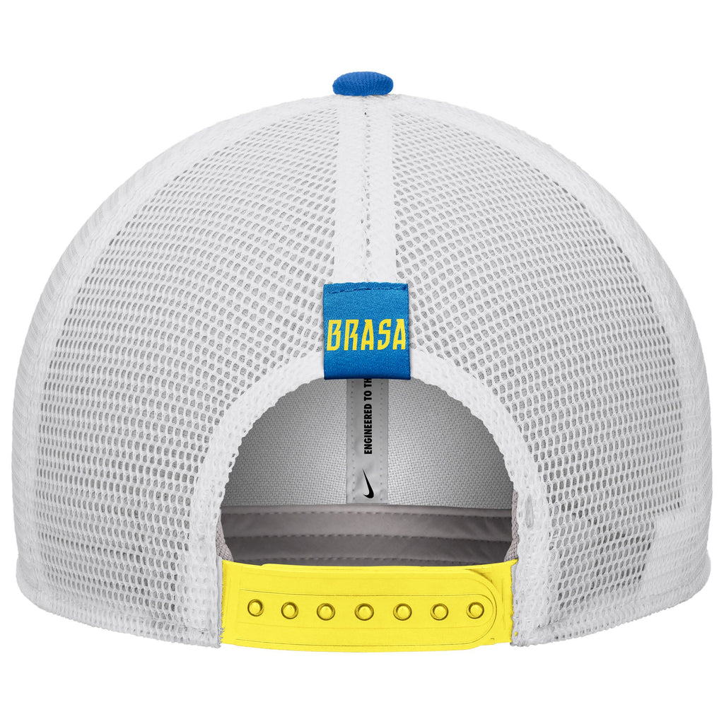 Brazil National Team FIFA Nike Men Light Blue Rise Trucker Adjustable Hat product image 2, provided for visual reference and