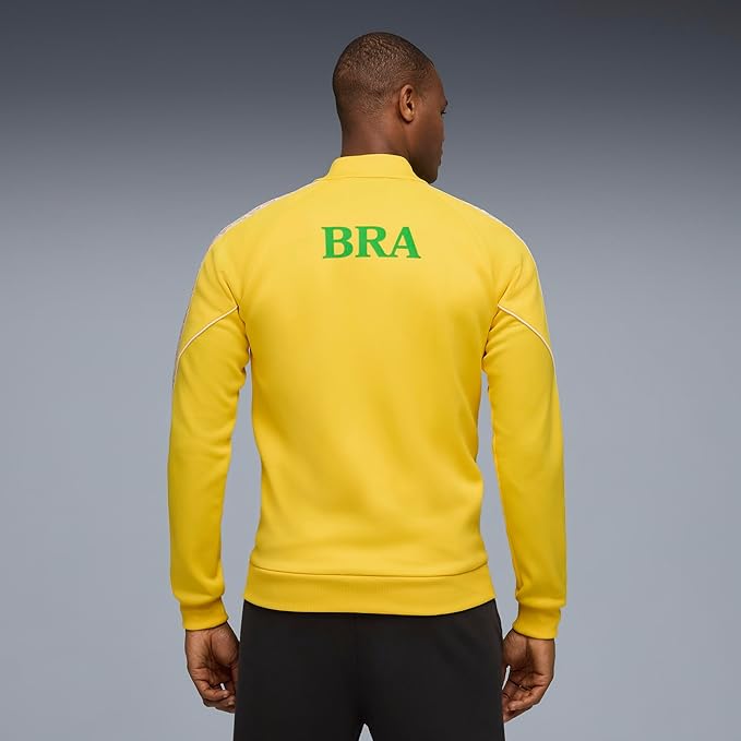 Brazil Puma Men Yellow King Fanpack Anthem Jacket product image 4, provided for visual reference and product detail review