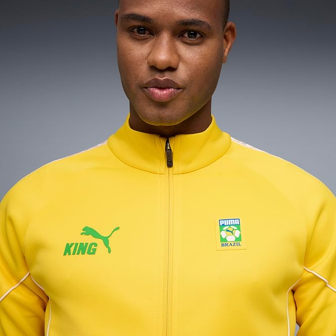 Brazil Puma Men Yellow King Fanpack Anthem Jacket product image 3, provided for visual reference and product detail review