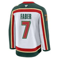 Brock Faber Minnesota Wild NHL Fanatics Branded Men White 25th Anniversary Premium Jersey product image 1, provided for