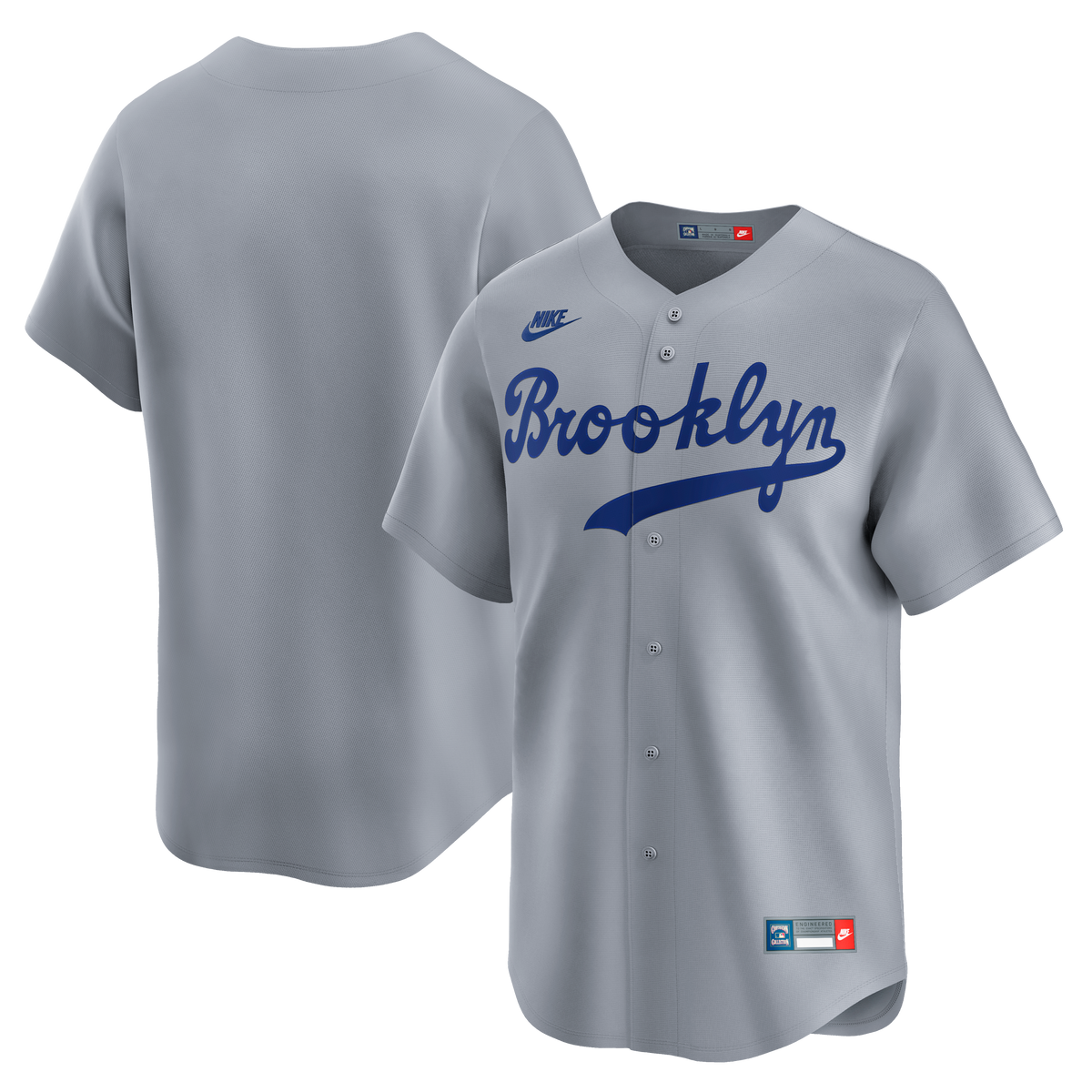 Brooklyn Dodgers MLB Nike Men Cloud Grey Cooperstown Replica Jersey product image 3, provided for visual reference and