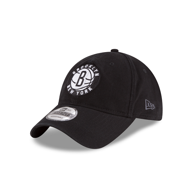 Brooklyn Nets NBA New Era Men Black 9Twenty Core Classic Adjustable Hat product image 1, provided for visual reference and