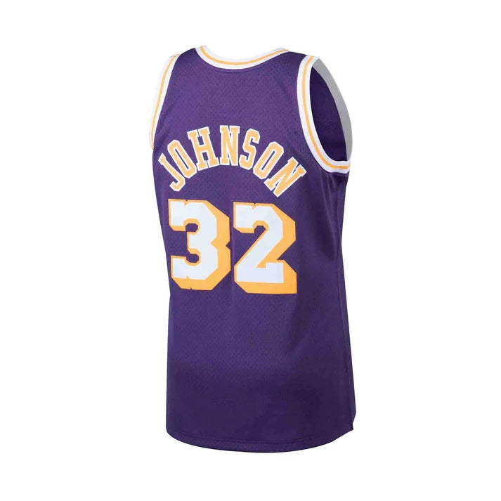 Magic Johnson Los Angeles Lakers NBA Mitchell & Ness Men Purple 1984-85 Hardwood Classics Swingman Road Jersey product image