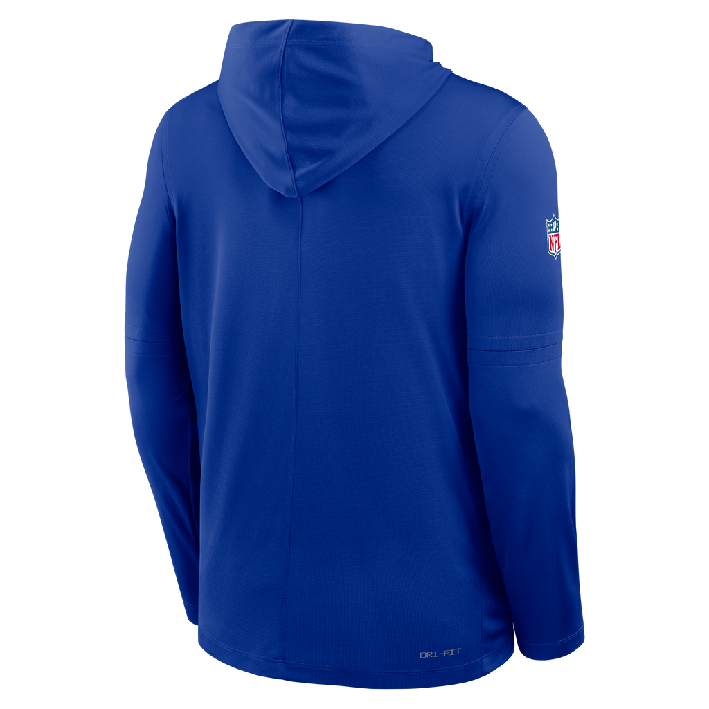 Buffalo Bills NFL Nike Men Royal Blue Sideline Dri-FIT Lightweight Long Sleeve Hoodie product image 2, provided for visual