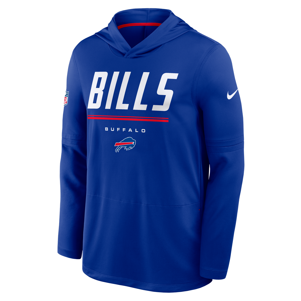 Buffalo Bills NFL Nike Men Royal Blue Sideline Dri-FIT Lightweight Long Sleeve Hoodie product image 1, provided for visual