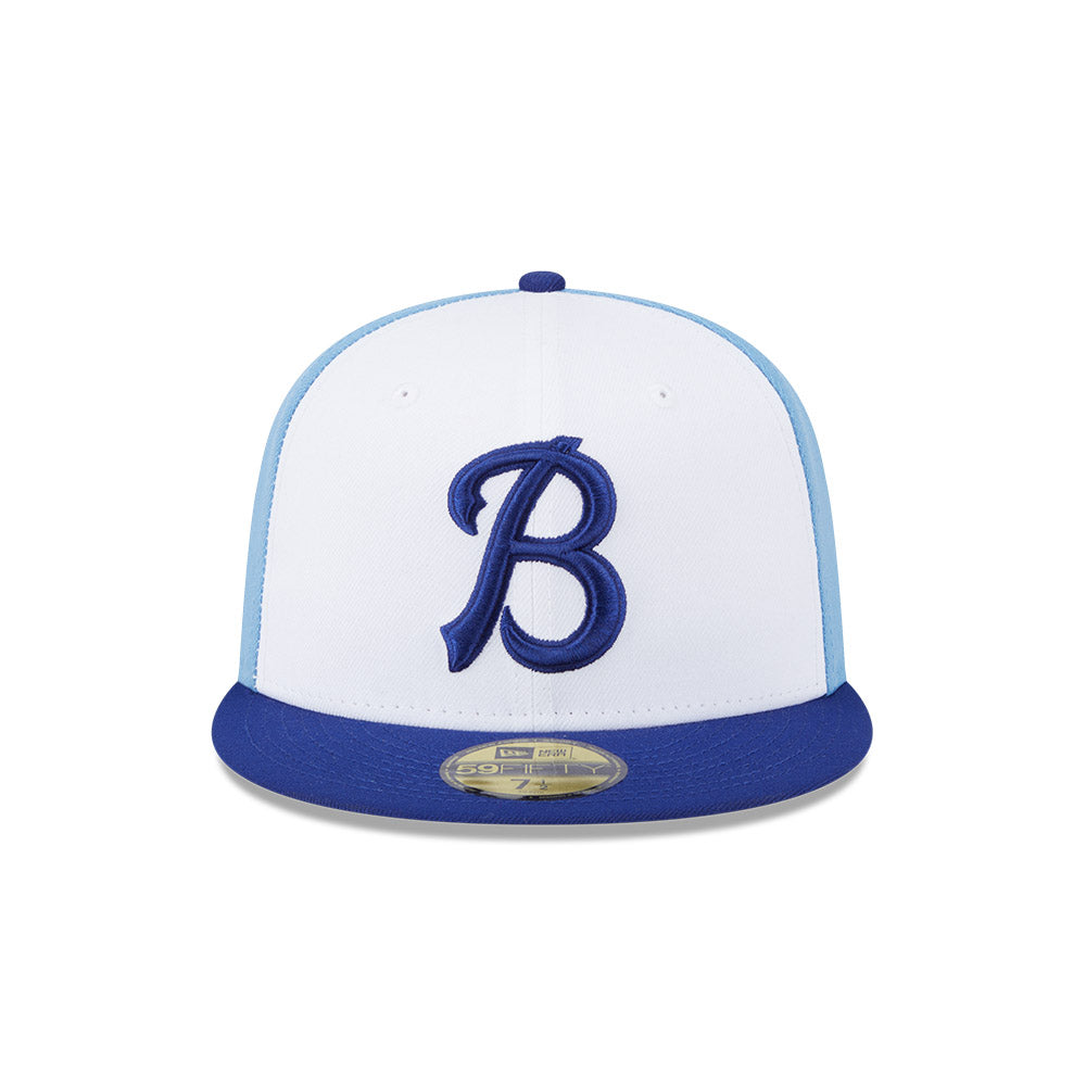 Buffalo Bisons MiLB New Era Men White/Navy 59Fifty Authentic Collection Fitted Hat product image 3, provided for visual