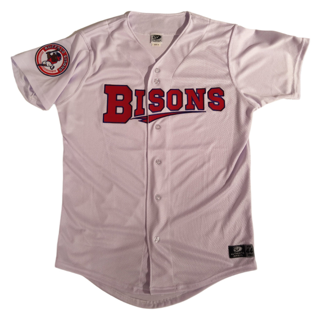 Buffalo Bisons MiLB OT Sports Men White Authentic Jersey product image 1, provided for visual reference and product detail