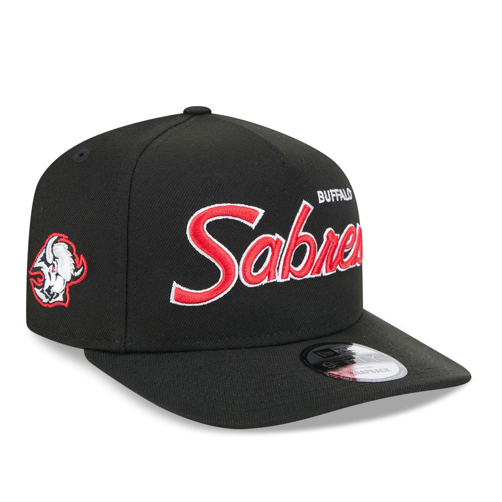 Buffalo Sabres NHL New Era Men Black Alternative 9Fifty Script A-Frame Snapback Hat product image 1, provided for visual