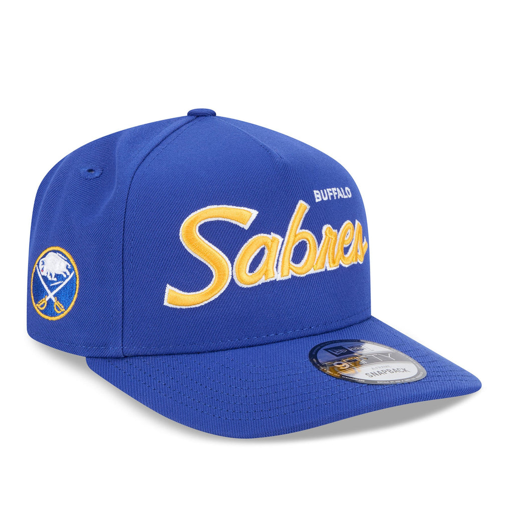 Buffalo Sabres NHL New Era Men Royal 9Fifty Script A-Frame Snapback Hat product image 1, provided for visual reference and