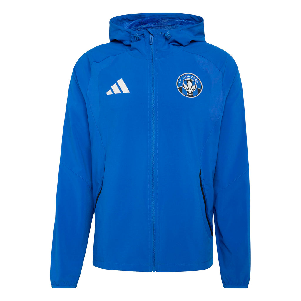 CF Montreal MLS Adidas Men Royal Blue Tiro Travel Windbreaker Jacket product image 1, provided for visual reference and