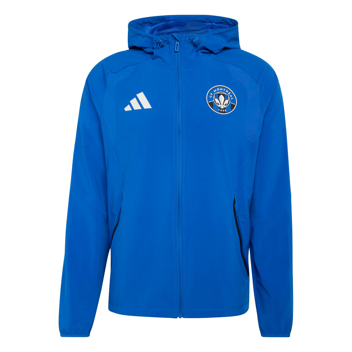 CF Montreal MLS Adidas Men Royal Blue Tiro Travel Windbreaker Jacket product image 1, provided for visual reference and