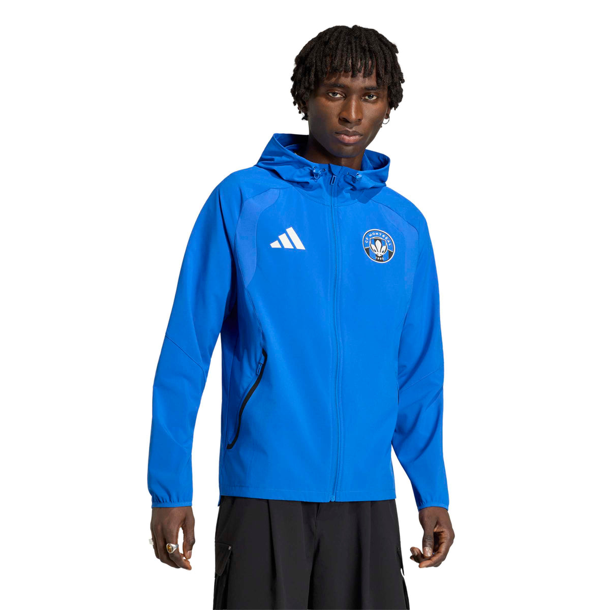CF Montreal MLS Adidas Men Royal Blue Tiro Travel Windbreaker Jacket product image 2, provided for visual reference and