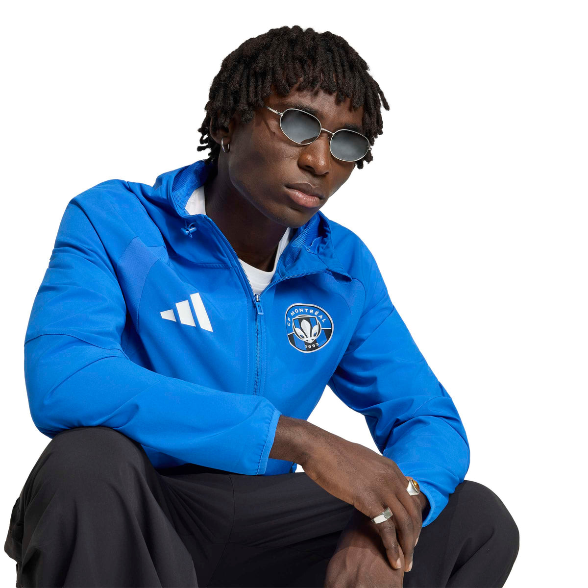 CF Montreal MLS Adidas Men Royal Blue Tiro Travel Windbreaker Jacket product image 5, provided for visual reference and