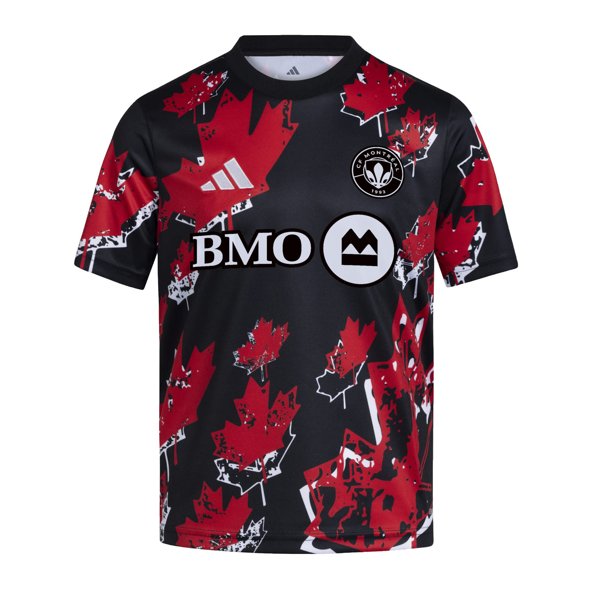CF Montreal MLS Adidas Youth Black 2026 Pre Match Jersey product image 1, provided for visual reference and product detail