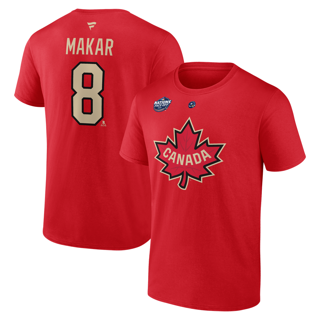 Cale Makar Canada NHL 4 Nations Face-Off Fanatics Branded Men Red Authentic T-Shirt product image 3, provided for visual