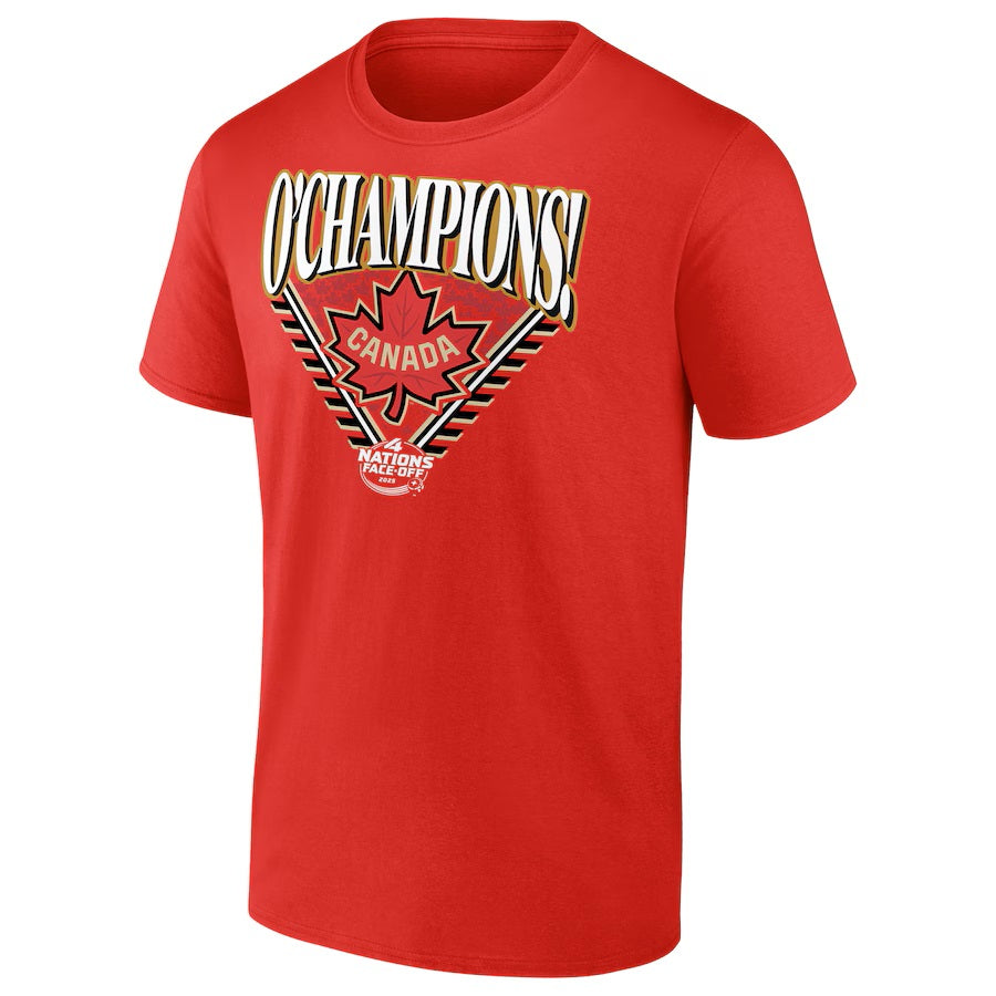 Canada NHL 4 Nations Face-Off Fanatics Branded Men Red Champions Hometown T-Shirt product image 1, provided for visual