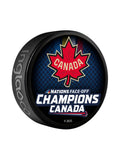 Canada NHL Inglasco 4 Nations Face-Off Champions Roster Hockey Puck product image 1, provided for visual reference and