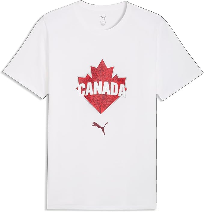 Canada Passion Puma Men White T-Shirt product image 1, provided for visual reference and product detail review
