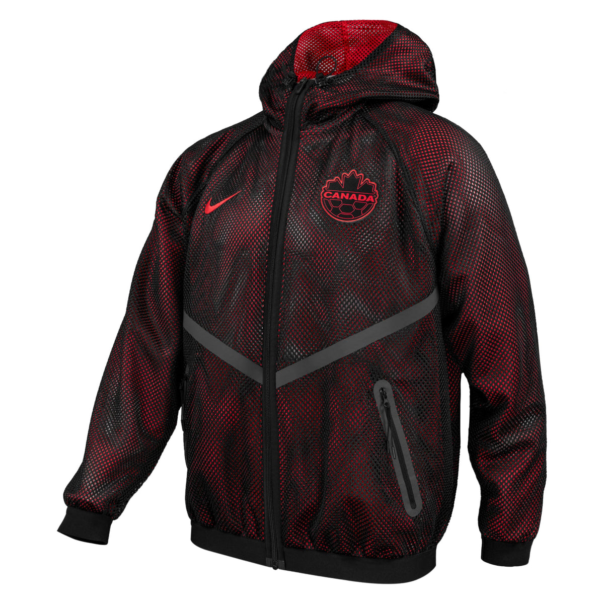 Canada Soccer FIFA Nike Men Black Anthem Jacket product image 1, provided for visual reference and product detail review