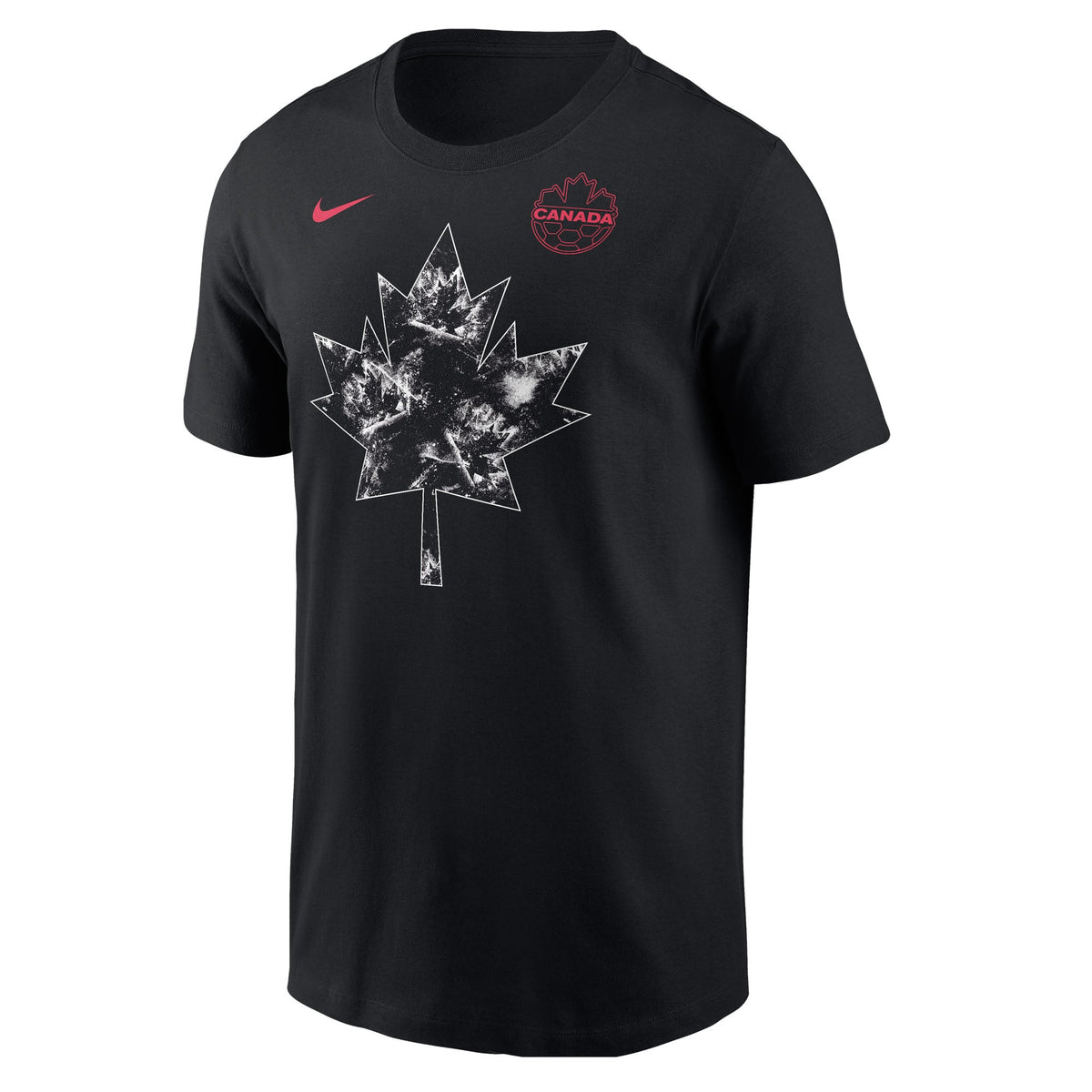 Canada Soccer FIFA Nike Men Black Core Leaf T-Shirt product image 1, provided for visual reference and product detail review