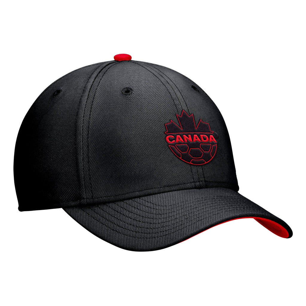 Canada Soccer FIFA Nike Men Black Rise Swoosh Flex Hat product image 3, provided for visual reference and product detail