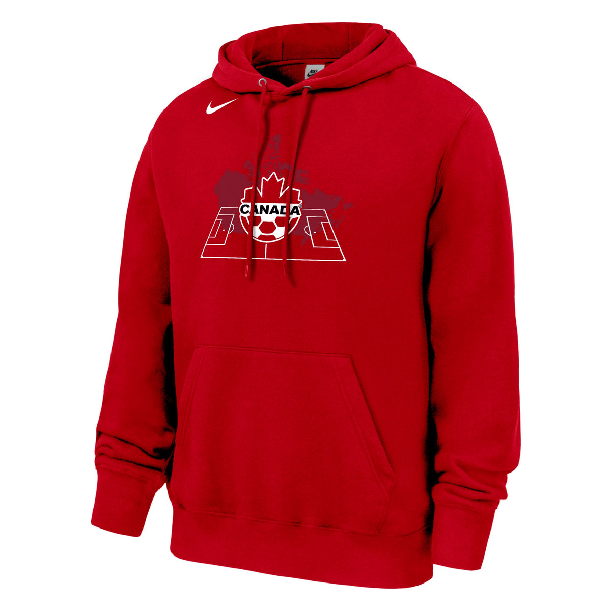 Canada Soccer FIFA Nike Men Red Club Fleece Hoodie product image 1, provided for visual reference and product detail review
