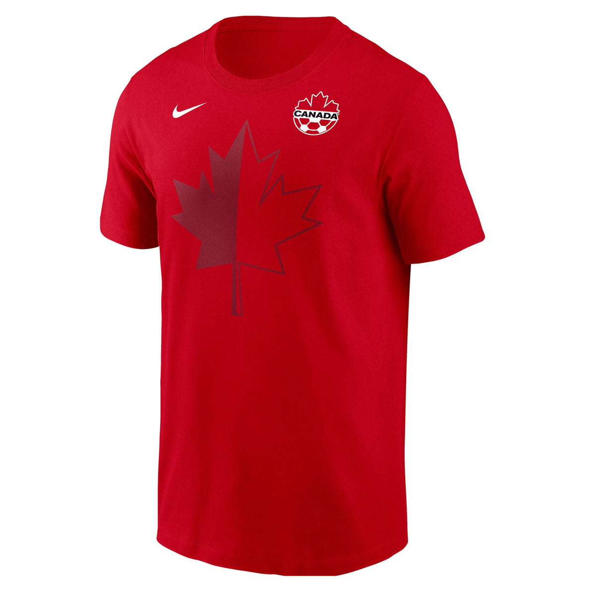 Canada Soccer FIFA Nike Men Red Core Leaf T-Shirt product image 1, provided for visual reference and product detail review
