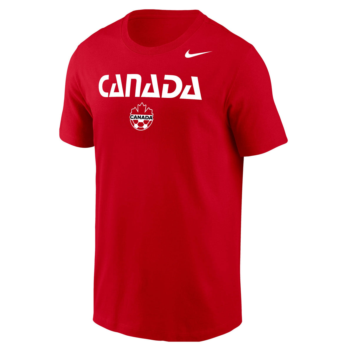Canada Soccer FIFA Nike Men Red Core Wordmark T-Shirt product image 1, provided for visual reference and product detail