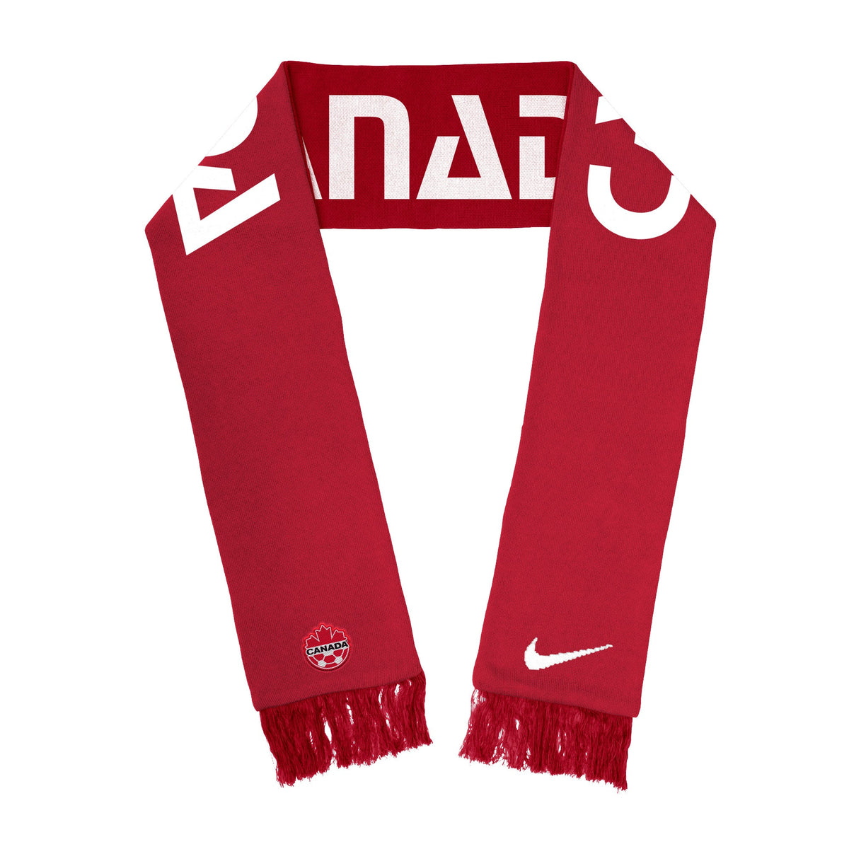Canada Soccer FIFA Nike Red Sublimated Scarf product image 1, provided for visual reference and product detail review