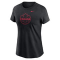 Canada Soccer FIFA Nike Women Black Core Leaf T-Shirt product image 1, provided for visual reference and product detail