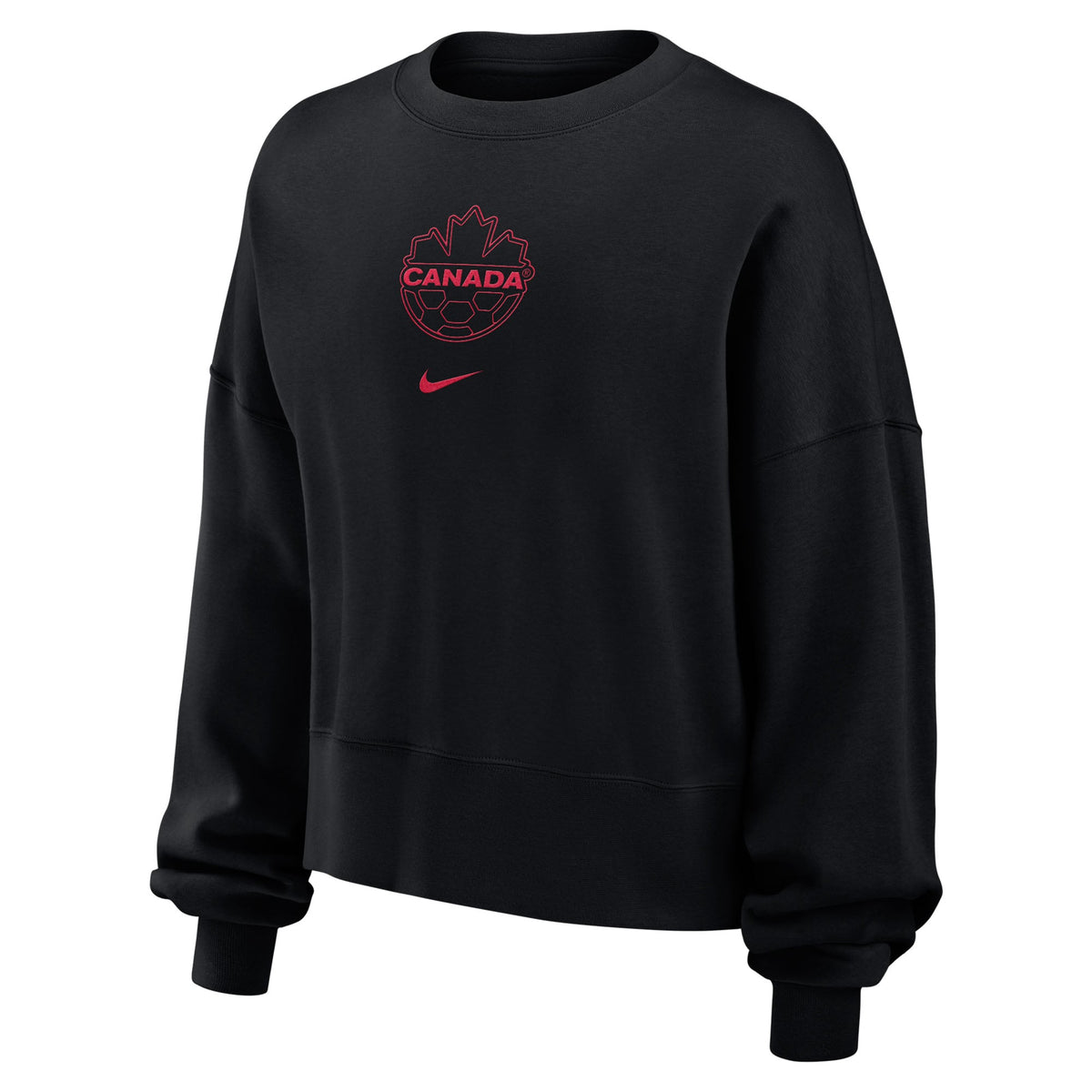 Canada Soccer FIFA Nike Women Black Phoenix Fleece Sweater product image 1, provided for visual reference and product detail