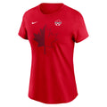 Canada Soccer FIFA Nike Women Red Core Leaf T-Shirt product image 1, provided for visual reference and product detail review